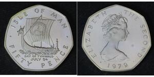 50 Пені Острів Мен Срібло Єлизавета II (1926-2022)