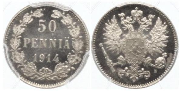 50 Пені Російська імперія (1720-1917) / Велике князівство Фінляндське (1809 - 1917) Срібло 