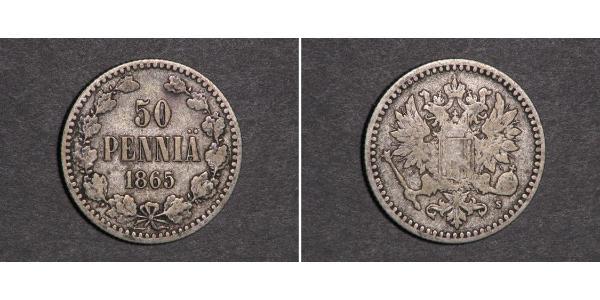50 Пені Російська імперія (1720-1917) / Велике князівство Фінляндське (1809 - 1917) Срібло 