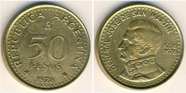 50 Песо Аргентинская Республика (1861 - ) Алюминий/Бронза 