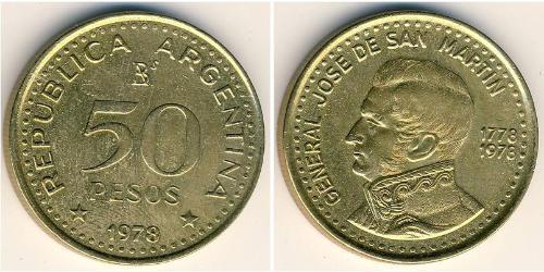 50 Песо Республіка Аргентина (1861 - ) Бронза/Алюміній 