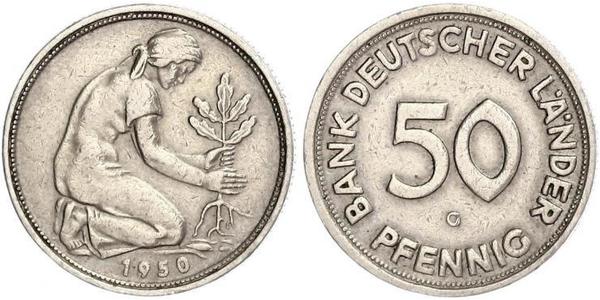 50 Пфенниг Германская Демократическая Республика (1949-1990) / ФРГ (1949-1990) Никель/Медь 