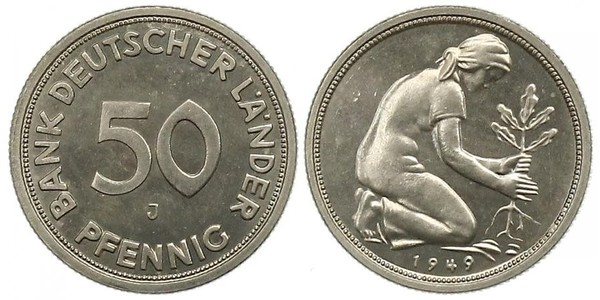 50 Пфенниг Германская Демократическая Республика (1949-1990) / ФРГ (1949-1990) Никель/Медь 
