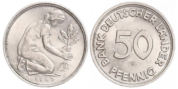 50 Пфенниг Германская Демократическая Республика (1949-1990) / ФРГ (1949-1990) Никель/Медь 