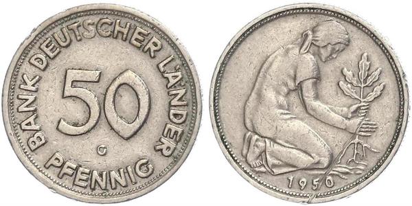50 Пфенниг Германская Демократическая Республика (1949-1990) / ФРГ (1949-1990) Никель/Медь 