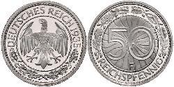 50 Pfennig / 50 Reichpfennig République de Weimar (1918-1933) Cuivre/Nickel 