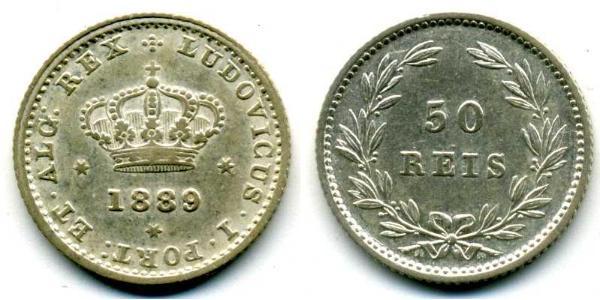 50 Рейс Королевство Португалия (1139-1910) Серебро 
