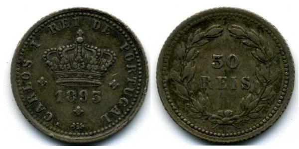 50 Рейс Королевство Португалия (1139-1910) Серебро 