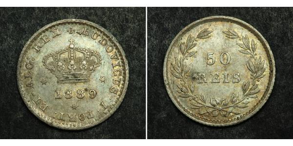 50 Рейс Королевство Португалия (1139-1910) Серебро 