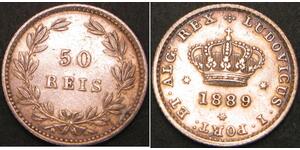 50 Рейс Королівство Португалія (1139-1910) Срібло 