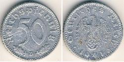 50 Reichpfennig Troisième Reich (1933-1945) Aluminium 