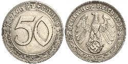 50 Reichpfennig Troisième Reich (1933-1945) Nickel 