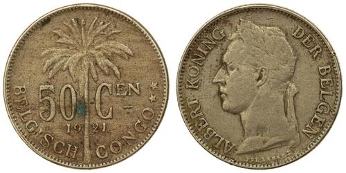 50 Сантім Бельгійське Конго (1908 - 1960)  