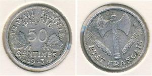 50 Сент Французское государство режима Виши (1940-1944) Алюминий 