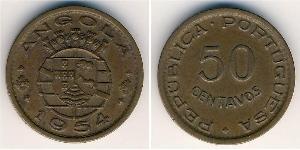 50 Сентаво  Portuguese Angola (1575-1975) Бронза 