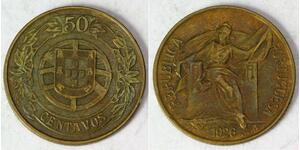 50 Сентаво Перша Португальська Республіка (1910 - 1926) Бронза/Алюміній 
