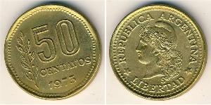50 Сентаво Аргентинская Республика (1861 - ) Латунь 