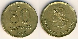 50 Сентаво Республіка Аргентина (1861 - ) Латунь 