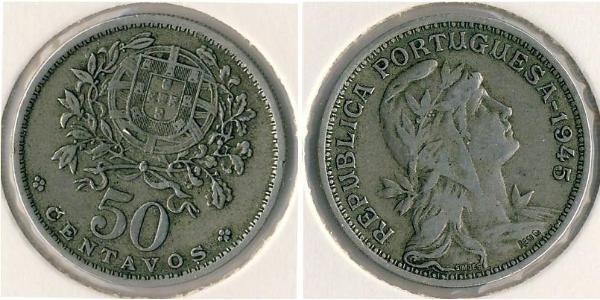 50 Сентаво Друга Португальська Республіка (1933 - 1974) Нікель/Мідь 