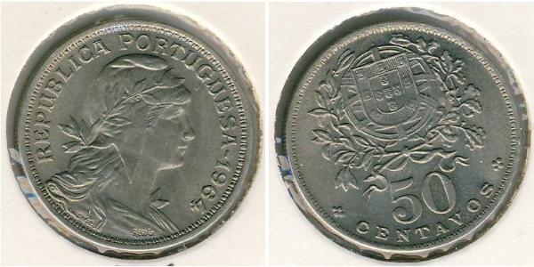 50 Сентаво Друга Португальська Республіка (1933 - 1974) Нікель/Мідь 