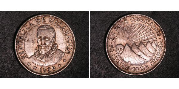 50 Сентаво Никарагуа Серебро 