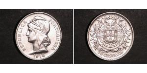 50 Сентаво Первая Португальская республика (1910 - 1926) Серебро 