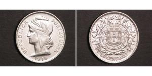50 Сентаво Перша Португальська Республіка (1910 - 1926) Срібло 