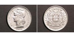 50 Сентаво Перша Португальська Республіка (1910 - 1926) Срібло 