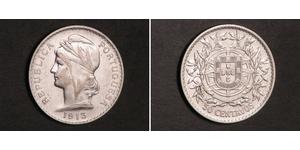 50 Сентаво Перша Португальська Республіка (1910 - 1926) Срібло 