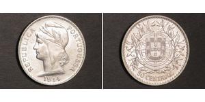 50 Сентаво Перша Португальська Республіка (1910 - 1926) Срібло 