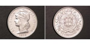 50 Сентаво Перша Португальська Республіка (1910 - 1926) Срібло 