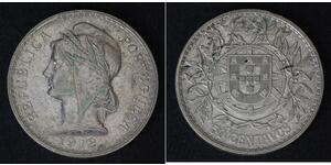 50 Сентаво Перша Португальська Республіка (1910 - 1926) Срібло 