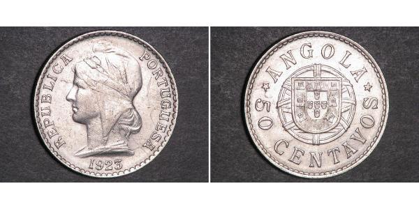 50 Сентаво Перша Португальська Республіка (1910 - 1926) Срібло 