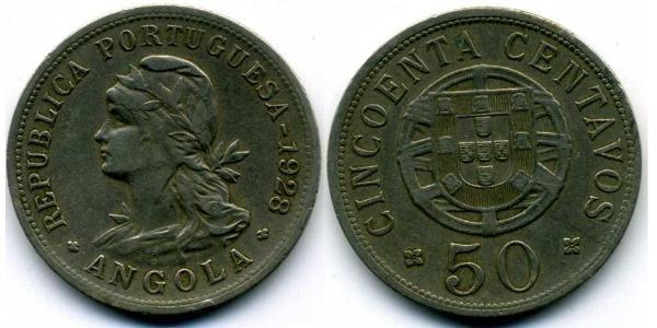 50 Сентаво  Portuguese Angola (1575-1975) / Португалія Цинк/Мідь 