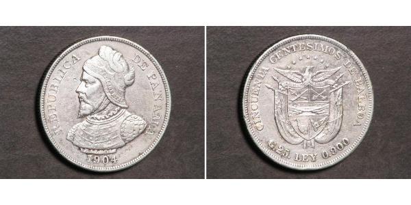 50 Сентесимо Республика Панама Серебро Нуньес де Бальбоа, Васко (1475 – 1519)