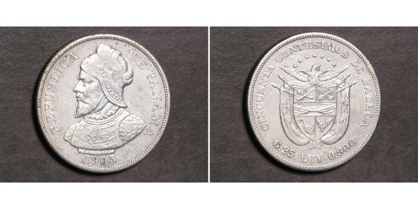 50 Сентесимо Республика Панама Серебро Нуньес де Бальбоа, Васко (1475 – 1519)