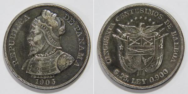 50 Сентесімо Панама Срібло Бальбоа Васко Нуньєс (1475 – 1519)