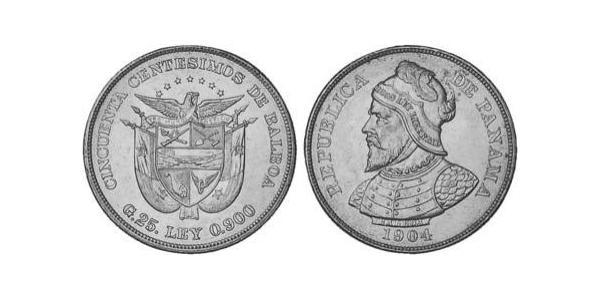 50 Сентесімо Панама Срібло Бальбоа Васко Нуньєс (1475 – 1519)
