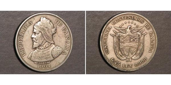 50 Сентесімо Панама Срібло Бальбоа Васко Нуньєс (1475 – 1519)
