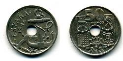 50 Сентимо Франкистская Испания (1936 - 1975) Никель/Медь Франко, Франсиско(1892 – 1975)