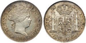 50 Сентимо Филиппины Серебро Isabella II of Spain (1830- 1904)