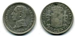 50 Сентімо Королівство Іспанія (1874 - 1931)  
