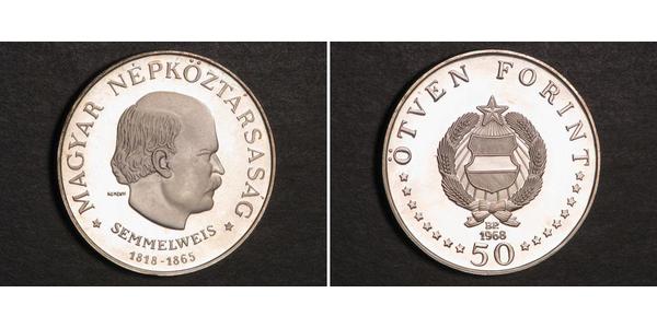 50 Форінт Угорська Народна Республіка (1949 - 1989) Срібло Ignaz Semmelweis