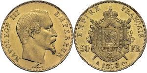 50 Франк Second French Empire (1852-1870) Золото Наполеон ІІІ Бонапарт (1808-1873)