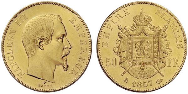 50 Франк Second French Empire (1852-1870) Золото Наполеон ІІІ Бонапарт (1808-1873)