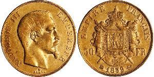 50 Франк Вторая французская империя (1852-1870) Золото Наполеон III Бонапарт (1808-1873)