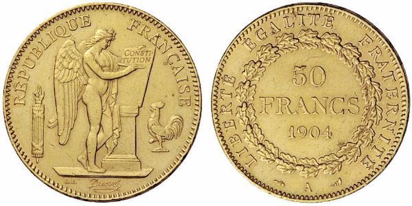 50 Франк Третья французская республика (1870-1940)  Золото 
