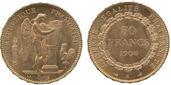50 Франк Третя французька республіка (1870-1940)  Золото 