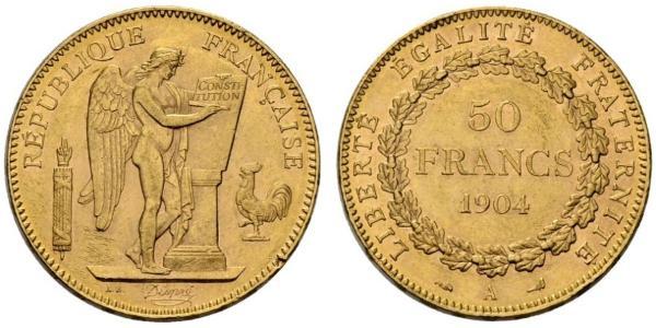 50 Франк Третя французька республіка (1870-1940)  Золото 