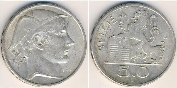 50 Франк Бельгия Серебро 